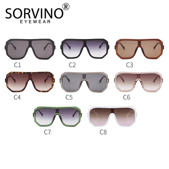 SORVINO Nuante Vintage Pentru Femei de Lux Vizorul ochelari de Soare Barbati 2020 Supradimensionate Futurist Designer de Brand 90 Pilot Ochelari de Soare P354