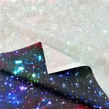 Stele pe cerul înstelat Spațiu Tesatura de Bumbac Geometrie flori de Pânză de Cusut Rochie de Îmbrăcăminte Textilă de Țesut Mozaic
