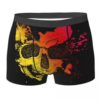 Stropi de Craniu Imprimate Lenjerie de cerneală stropi de craniu colorat pentru Bărbați Chiloți de Imprimare Confortabil Boxershorts Fierbinte pantaloni Scurți Boxeri 2XL