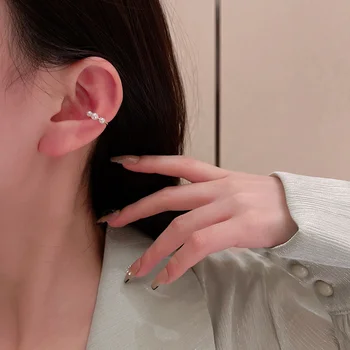 Sud Dongdaemun Simplu Pearl Ureche Catarama Nu Earhole Earbone Clip Cercei Stil Feminin Mici Știfturi De Ureche Moda Cercel Europene