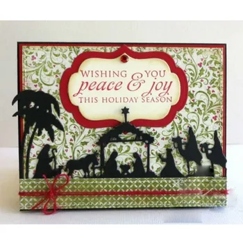 Sărbători Copilul Isus Naștere Tăiere de Metal Moare Matrita Pentru DIY Scrapbooking Decorative Relief Artizanat Mor de Tăiere Șablon