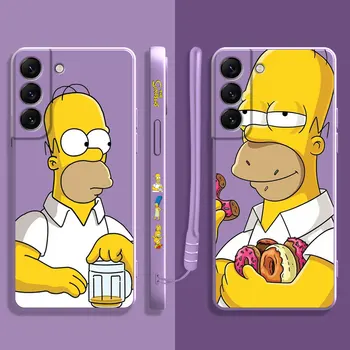 The Simpsons Homer Bea Bere Gogoasa Pentru Samsung Galaxy S22 S21 S20 FE Ultra S10 S9 S8 Plus S10e Nota 20 10 Lite Lichid Caz