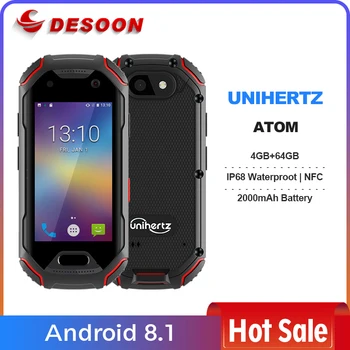 Unihertz Atom 4GB RAM și 64GB ROM Cel mai Mic 4G Rugged Smartphone din Lume Android 9.0 Pre Deblocat IP68 Telefon Inteligent