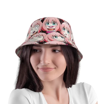 Unisex Spion X Familiei Anime Anya Falsificator Găleată Pălărie De Femei De Vară De Protecție Solară Panama Soare Capac Bărbați Streetwear Pescuit Pescar Pălărie