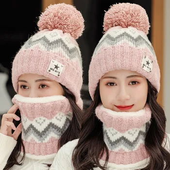 Versiunea coreeană de Lână Pălărie de Femei de Moda Drăguț Cald Îngroșarea Iarna Îngroșarea Rece Ciclism de Protecție pentru Urechi Pălării Tricotate