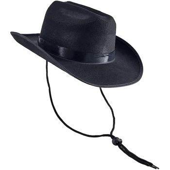 Vintage Hat Fedora Femei Bărbați Simțit Doamnelor Pălării de Cowboy Partid Culoare Solidă Stil Occidental partea de Sus a Capotei Bărbați Cosplay Pălărie