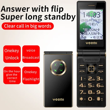 WCDMA 3G 2G GSM Flip Senior telefon Mobil Apel SOS de Apelare rapidă Neagră Lanterna Sunet Puternic Mari Cheie Stil de Afaceri Gratuit Caz