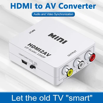 Wiistar HDMI la AV Convertor Adaptor HDMI la Compozite/CVBS Video Converter1080P HDMI2AV Suport NTSC PAL pentru HDTV PS4