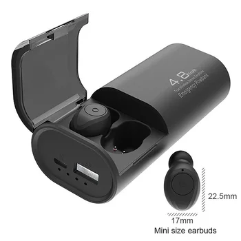 Wireless Bluetooth 5.0 Căști cu 4800MAh Caz de Încărcare [Ca Banca de Putere cu Microfon USB de Tip C Cablu TWS Stereo In-Ear Earp