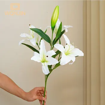 WQNJIN 75cm Crin Timp Flori Artificiale Petrecerea de Nunta Buchet de Mireasa Fals Plante pentru Camera de zi Acasă Garen Decor