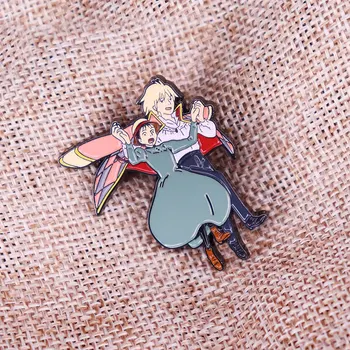XM-funny Hal Mutarea Castelul lui pin anime insigna rucsac accesoriu pin rever accesoriu cadou din metal alama insigna