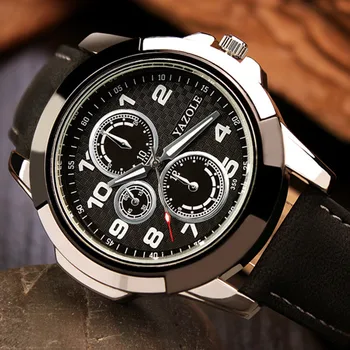 YAZOLE Brand de Top Casual Sport Ceas Barbati Impermeabile Militare Încheietura Ceas din Piele Analog Cuarț Ceas Reloj Hombre