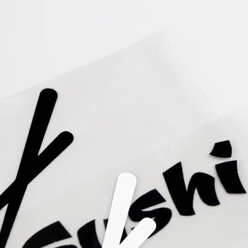 YJZT 15×9.3 CM Sushi Personalizat Masina Autocolant Decor Corp Frumos Decalcomanii de Vinil Negru / Argintiu 10A-0776