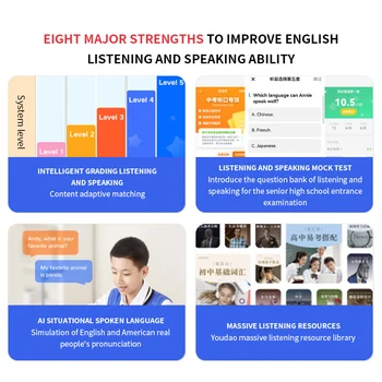 Youdao MP3 Player Audierea Inteligent Vorbind Orală Repetor Student de Învățare Mașină Dispozitiv de Antrenament pentru Copii engleză Asculta