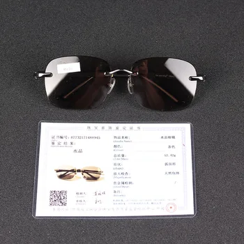 Zerosun Sticlă de ochelari de Soare de sex Masculin fără ramă Ochelari de Soare pentru Barbati Cristal Maro Supradimensionate 150mm Anti Scratch Grele