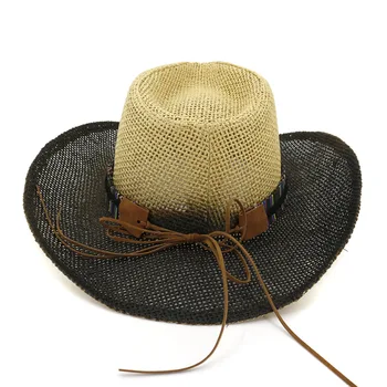 ZLD de Vară Negru Pulverizare de Vopsea Hârtie de Paie, Pălării de Cowboy de Vară Bărbați Femei Margine Largă Protecție solară Pălărie Panama Beach Pac Adult
